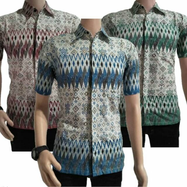 KNJENG Batik Pria  ASJ SA HRB026 Kenongo Kemeja  Tosca  