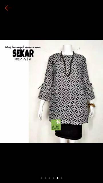 Blus terompet syakila sekar monochrome