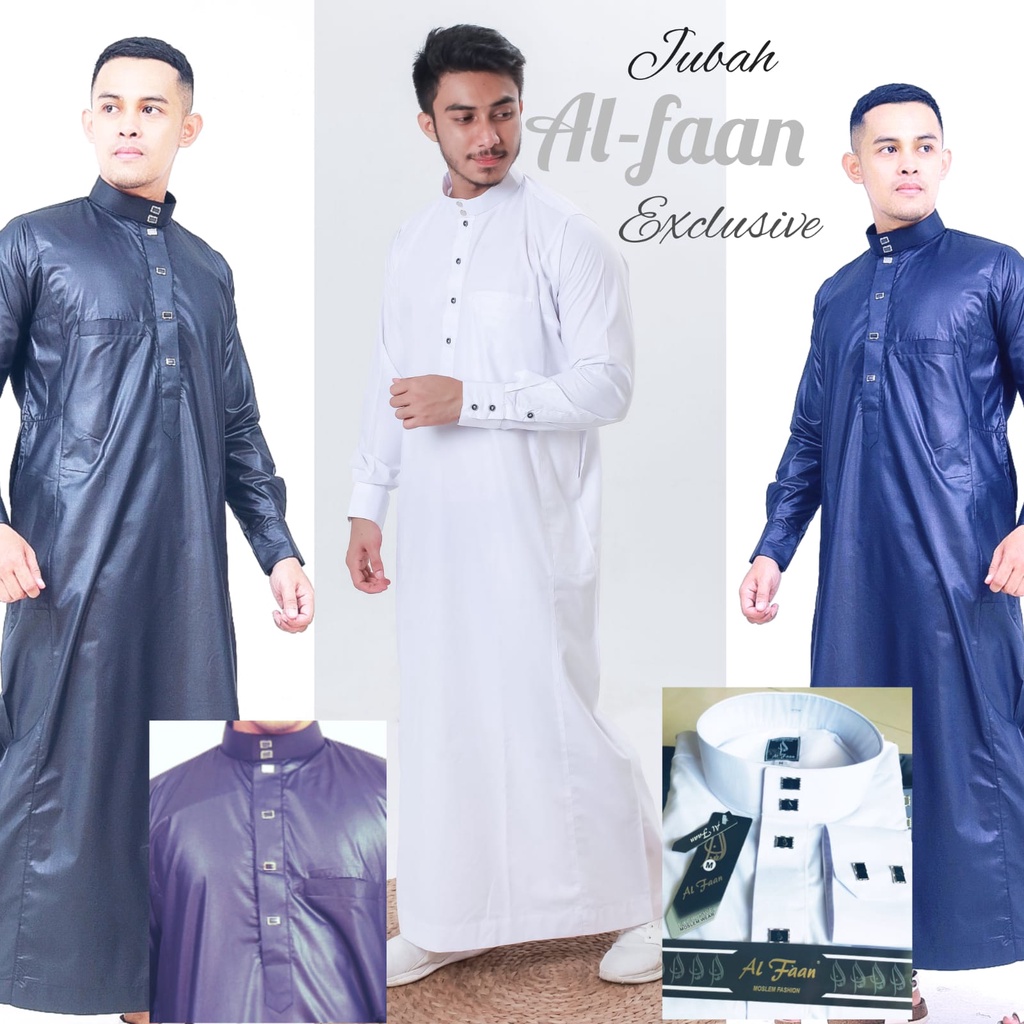 Jubah Pria Gamis Pria Jubah Muslim pria dewasa Gamis muslim pria  Jubbah Al faan Polos model haramai