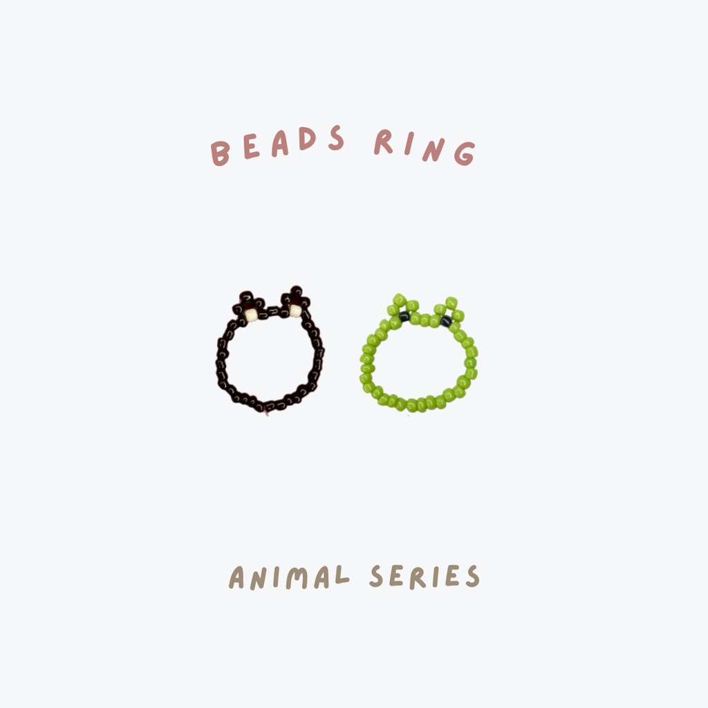 Animal Series Beads Ring | Cincin Manik Manik | Cincin Korea | Trending | Murah | Unisex | Bisa COD