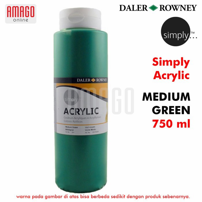 DALER-ROWNEY - SIMPLY ACRYLIC PAINT 750 ml - MEDIUM GREEN - 126750391