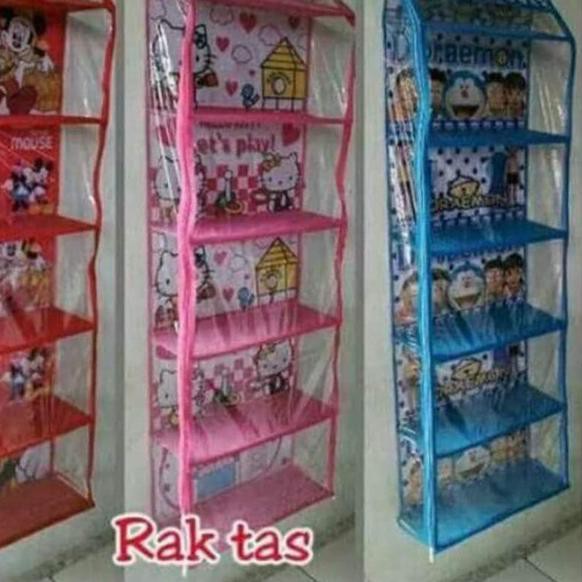 ✬ Rak Tas Gantung plastik susun 5 karakter ☪