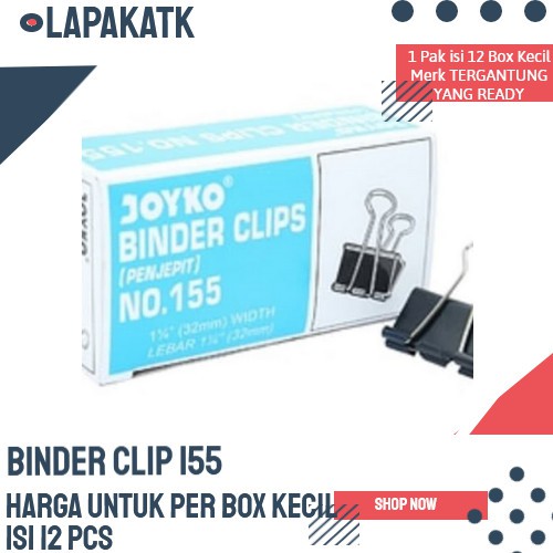 

BINDER CLIP 155 JOYKO / PAPER CLIP / KLIP KERTAS JOYKO ++