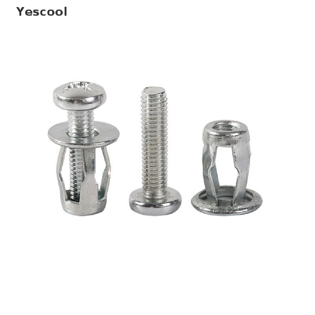 Yescool 10pcs Sekrup M5 / M6 Bahan Metal Untuk Dinding Besi