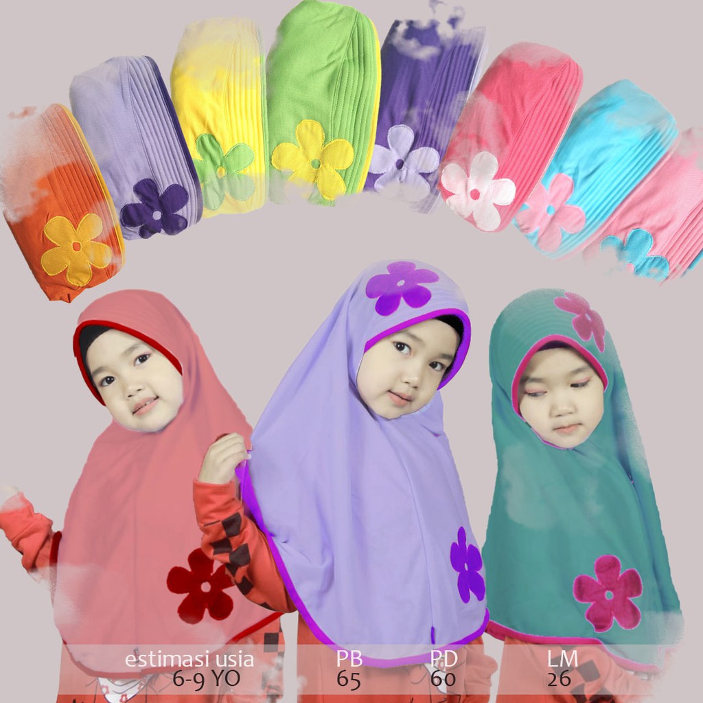 jilbab / anak / SD / hijab /allsize 6-10 tahun/ VANIA ANAK WARNA / bahan kaos premium