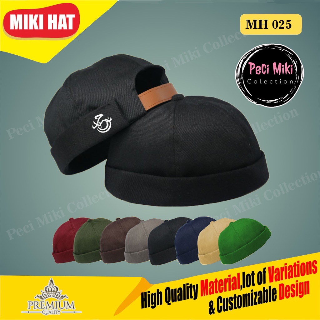Peci Miki Hat Dewasa Kaligrafi Tauhid Peci Miki hat Premium Original  Topi Brimless