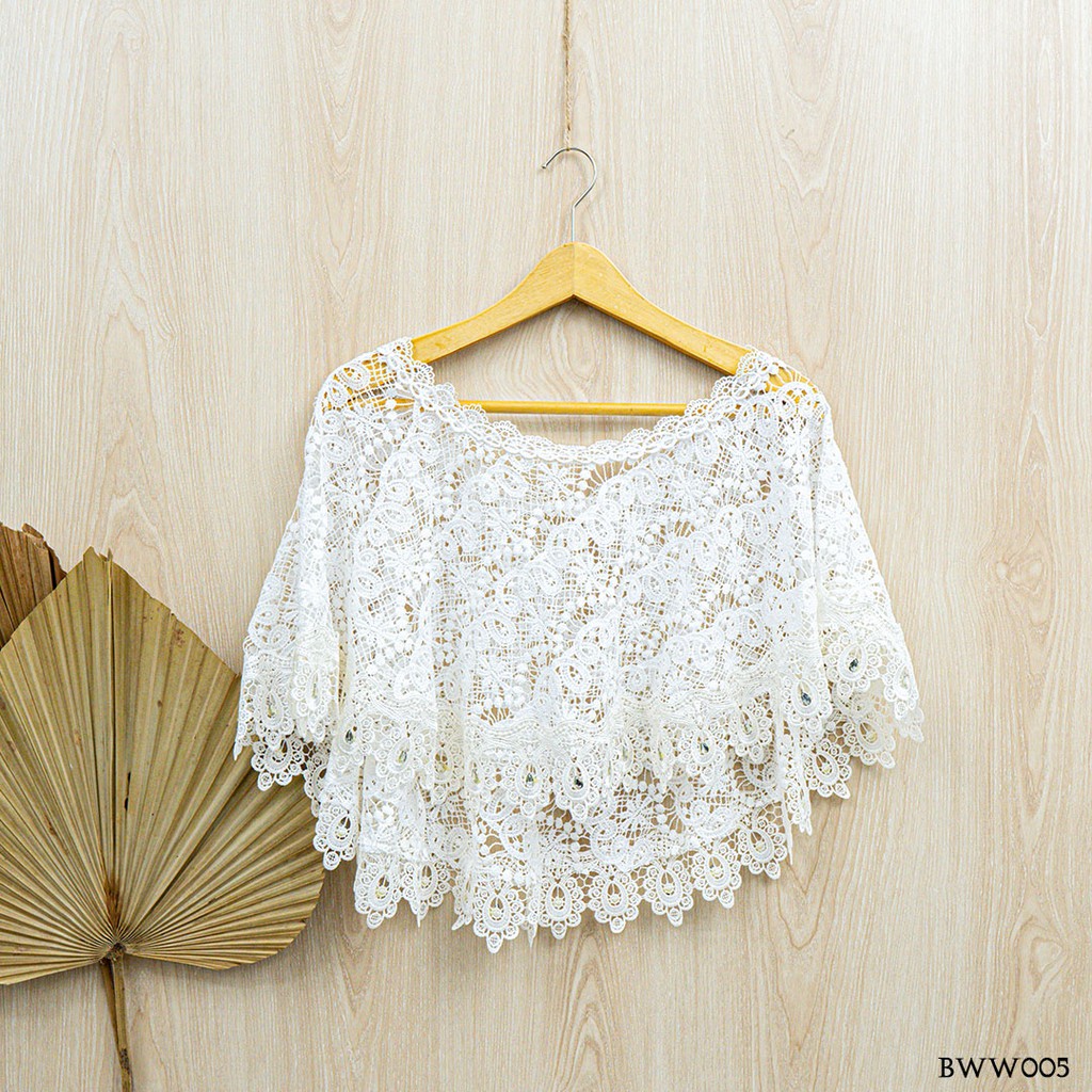 [READY STOCK] CARDIGAN PESTA LACE BOLERO PENGANTIN BROKAT PREMIUM BWW005