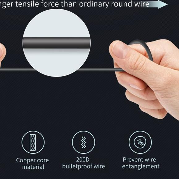 ۞ Basike Headset Gaming Handsfree Wired Earphone Hifi Extra Bass Android Audio In-Ear with Mic ➩