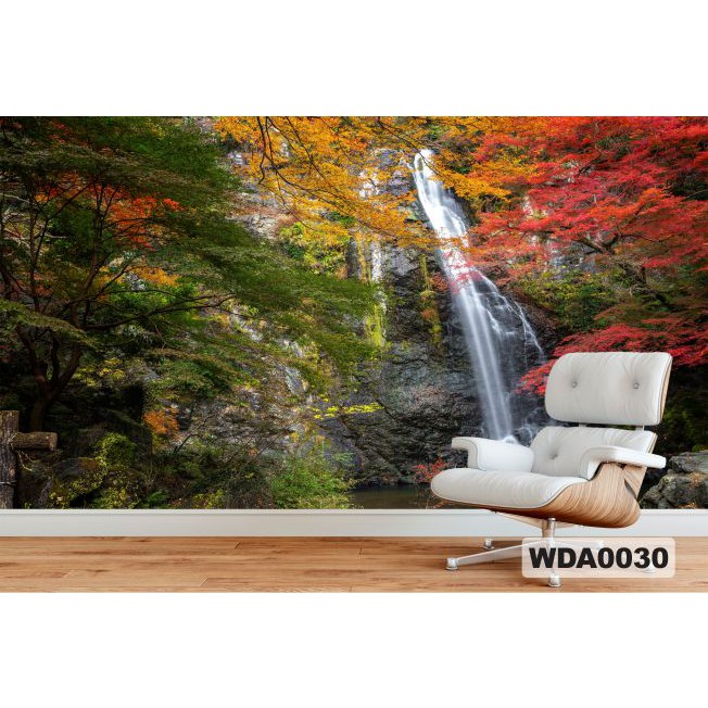 wallpaper custom air terjun 3d, wallpaper dinding 3d air terjun, wallpaper 3d murah, wallpaper 3d