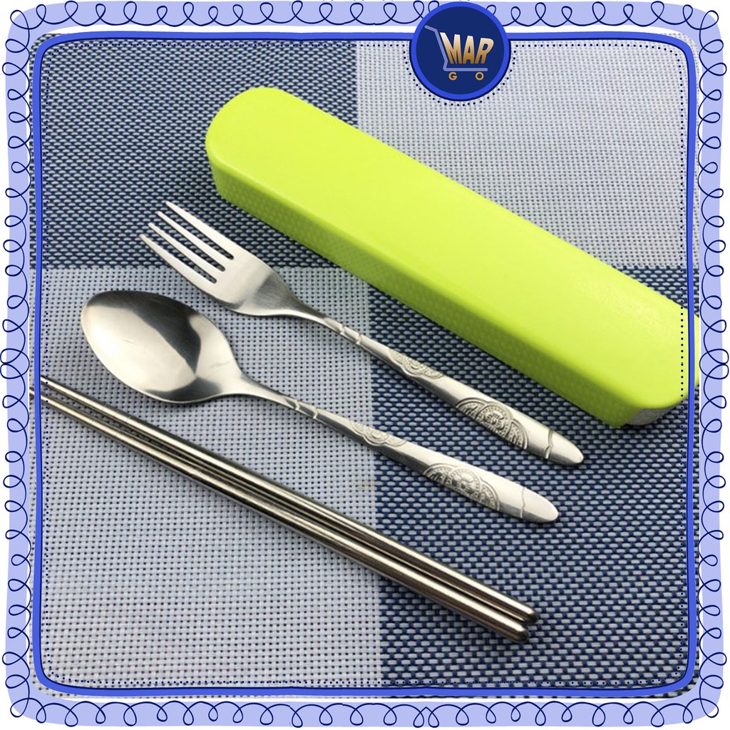 Stainless Steel Set Alat Makan Sendok Garpu Sumpit