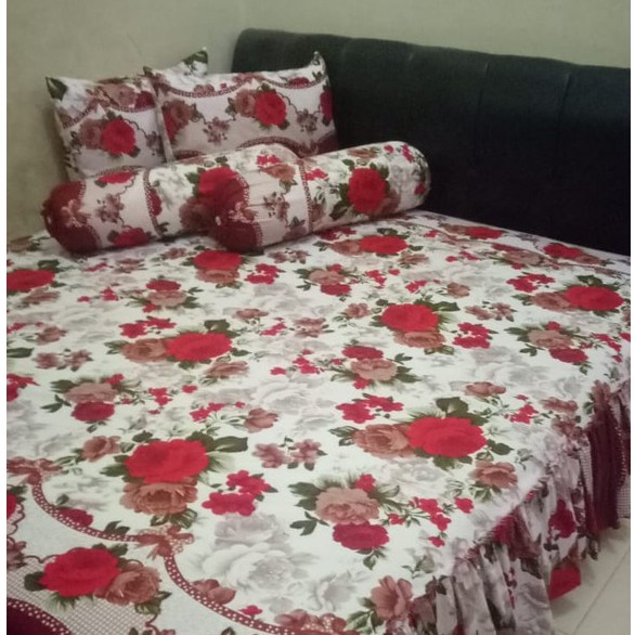 Sprei Rumbay Dyanoer Motif Mawar merah