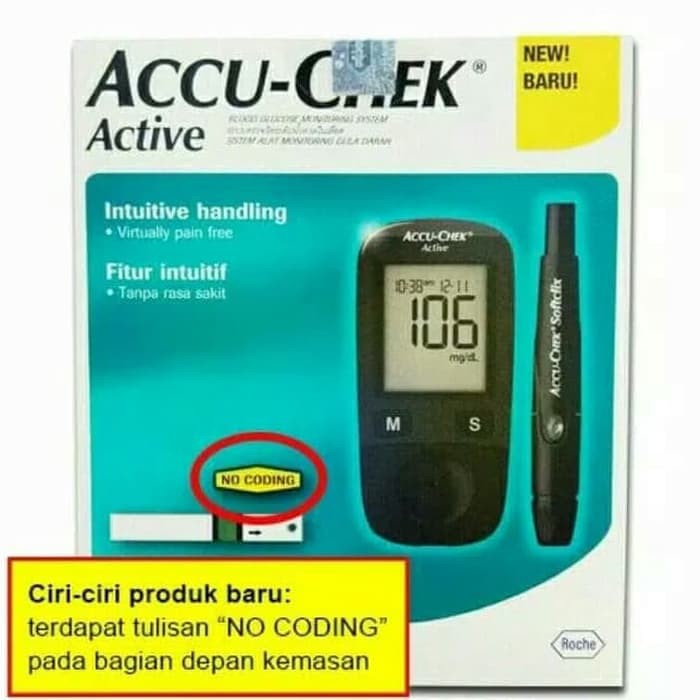 MurahGJ Alat Tes Cek Gula Darah Accu-Chek Accu Chek Accuchek Active GDS Murah Elegan