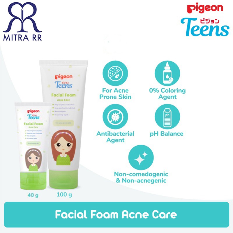 PIGEON TEENS Facial Foam Daily Mild Cleansing | All Skin Type | Sabun Muka Pembersih Wajah Remaja 100ml / 40ml