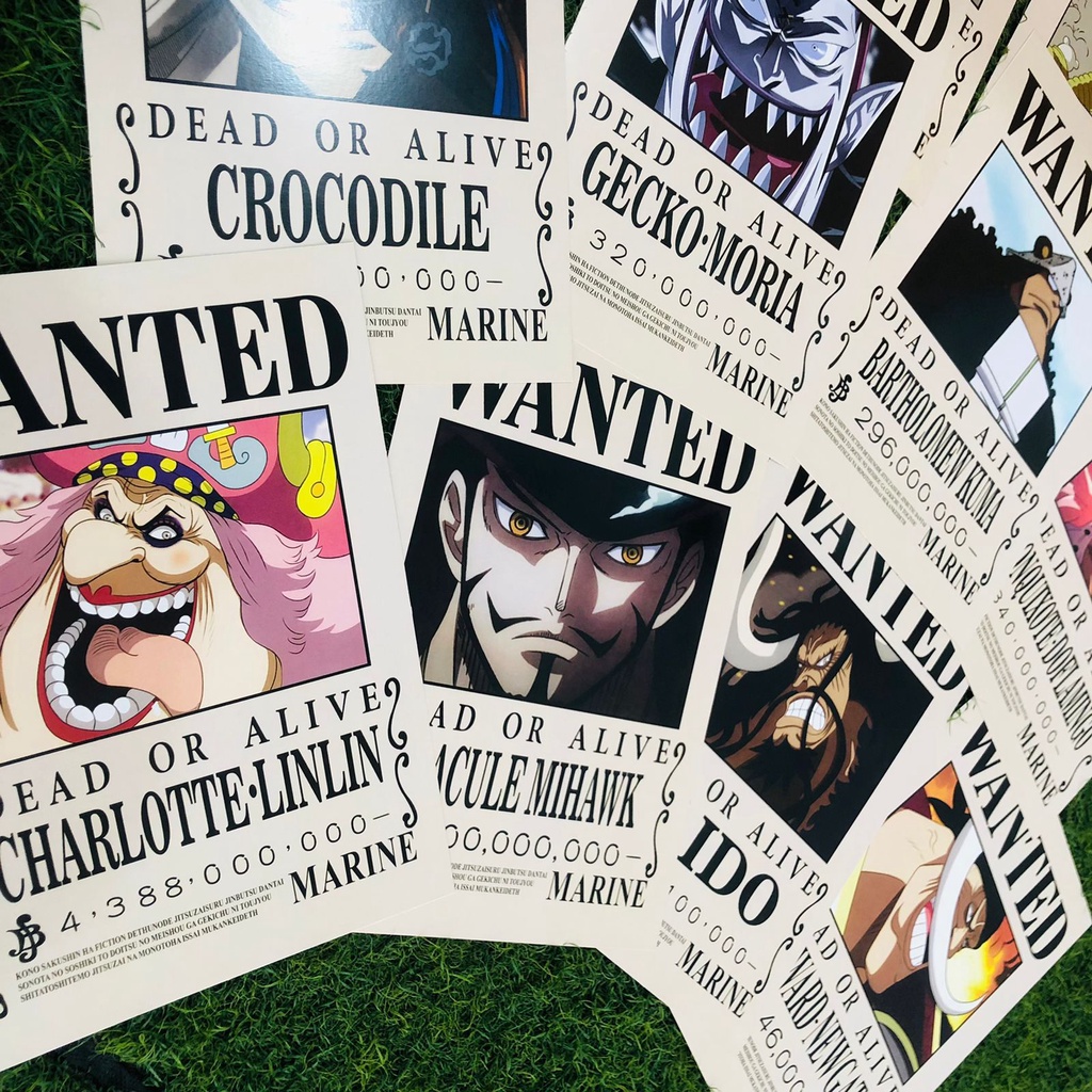 Poster wanted shicibukai , bonus yonkou Big mom , shirogige , kaido