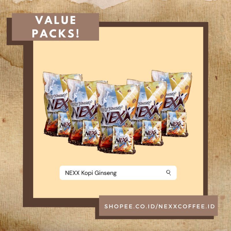 

PAKET HEMAT NEXX KOPI GINSENG ISI 5 POUCH