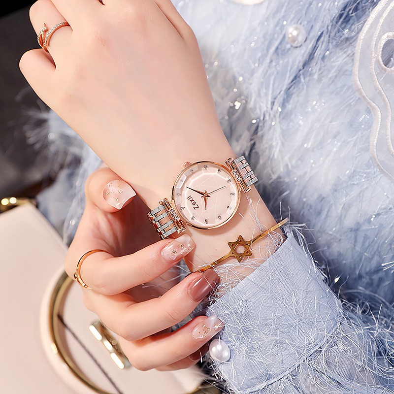 Watchyou Jam Tangan Wanita Fashion Mother-of-pearl Face Star Gradient Watch Ins Wind Casual Simple Personality Women's Watches