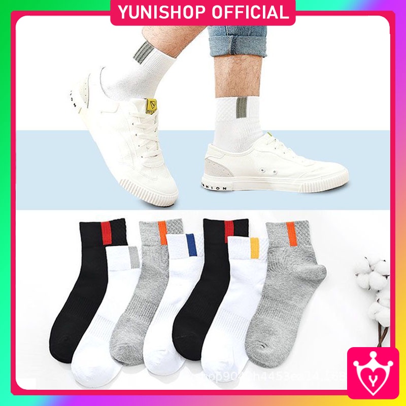Kaos Kaki Kerja Pria Wanita / Kaos Kaki Panjang Motif Garis Polos / Kaos Kaki Pria Kantoran Office Import Murah / TS-99