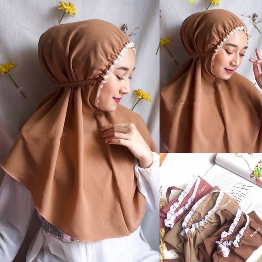 (PROMO) JILBAB BERGO RENDA MARYAM / ELYA HIJAB / KHIMAR RENDA MARYAM TERMURAH BEST SELLER