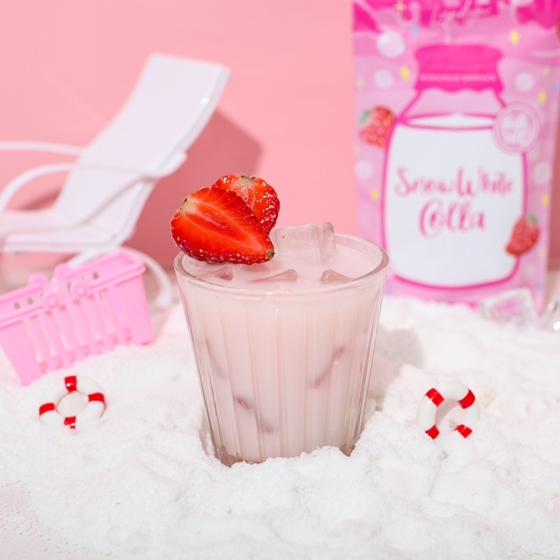 ( JURAGAN ) LYNDOM SNOW WHITE COLLA Strawberry 55gr / collagen drink / minuman collagen / snow white collagen / snow white collagen drink