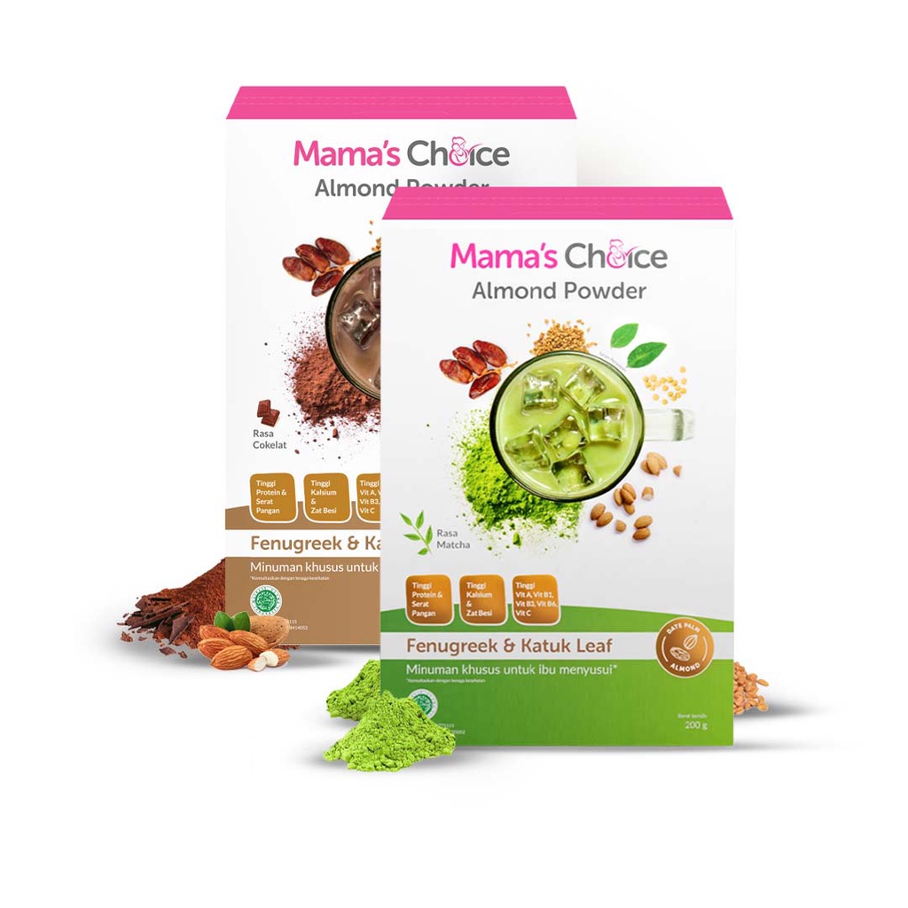 Mama's Choice Asi Booster Pelancar ASI | Almond Milk Powder - Susu Almond ASI Booster Pelancar ASI - 200g (Tersedia varian rasa)