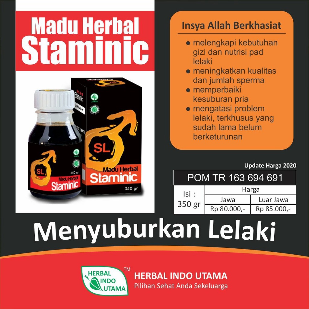 HIU Madu Herbal Staminic madu subur stamina lelaki Herbal Indo Utama