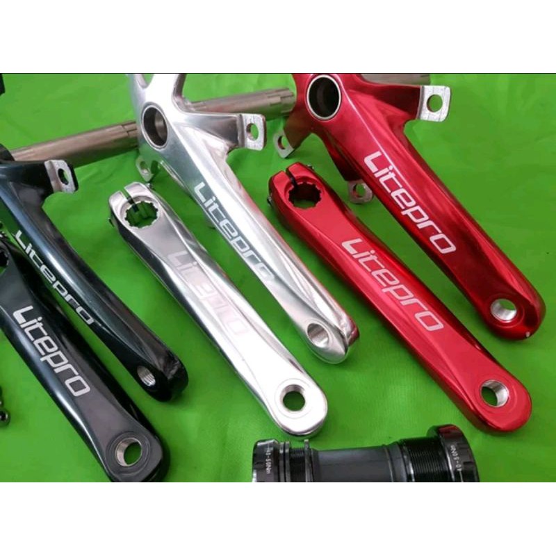 crank arm litepro hollowtech 2 ht2 bcd 130mm crankset lite pro HT 2 bcd 130 mm Bisa single dan double speed sepeda lipat seli fixie roadbike road bike balap