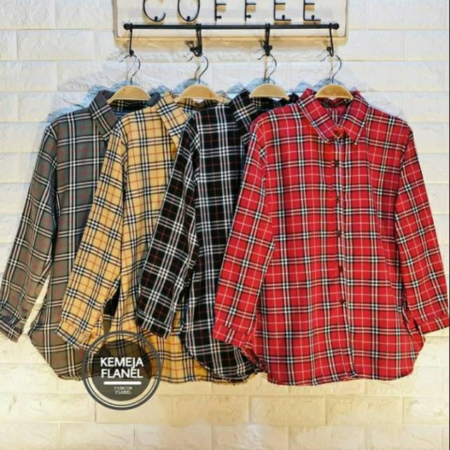 Kemeja kotak wanita/atasan kemeja kotak wanita