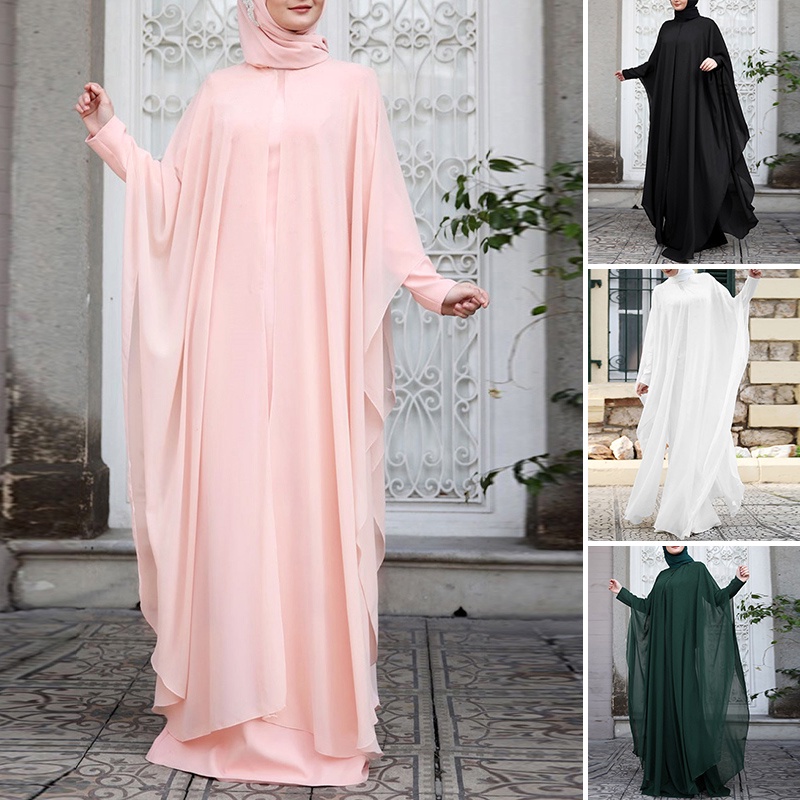 ZANZEA Women Full Sleeved Muslim Plus Size Casual Loose Elegant Long Dress Kaftan Maxi Dresses