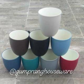 1 pc Mug keramik hitam polos colorful biru tua navy abuabu 