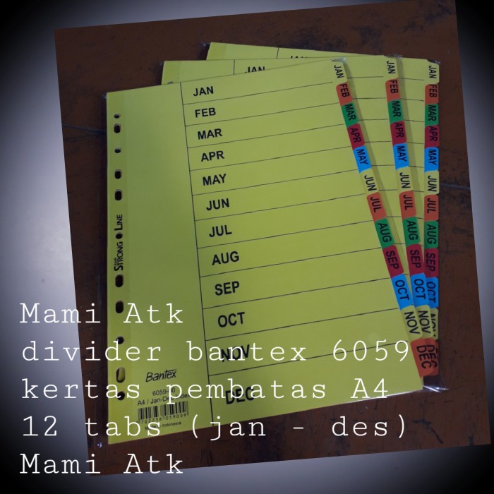 

Hadir Cardboard Divider Bantex Size A4 Kertas Pembatas 12 Pages 6059 Bergaransi