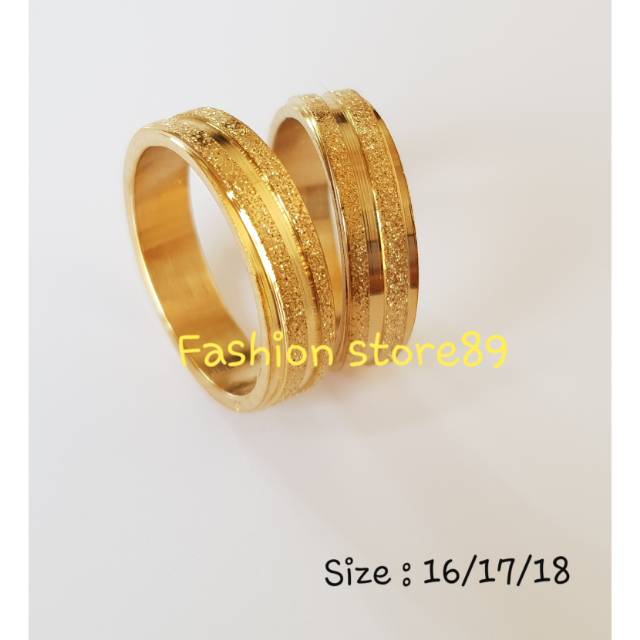 Cincin couple single titanium gold / cincin nikah / cincin tunangan / couple ring Titanium antikarat