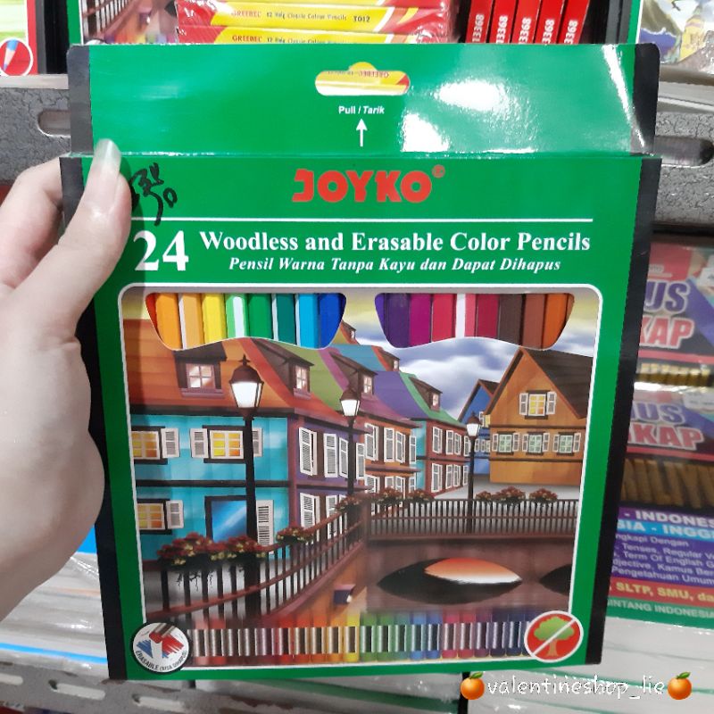 

joyko pensil warna /cat kayu 24 warna bisa dihapus