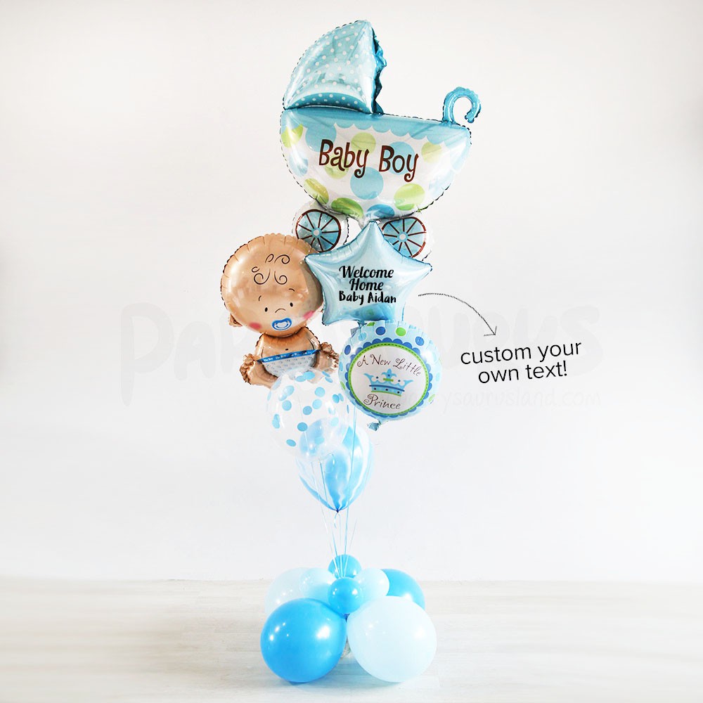 Baby Boo Balloon Bouquet (Baby Boy) Buket Balon