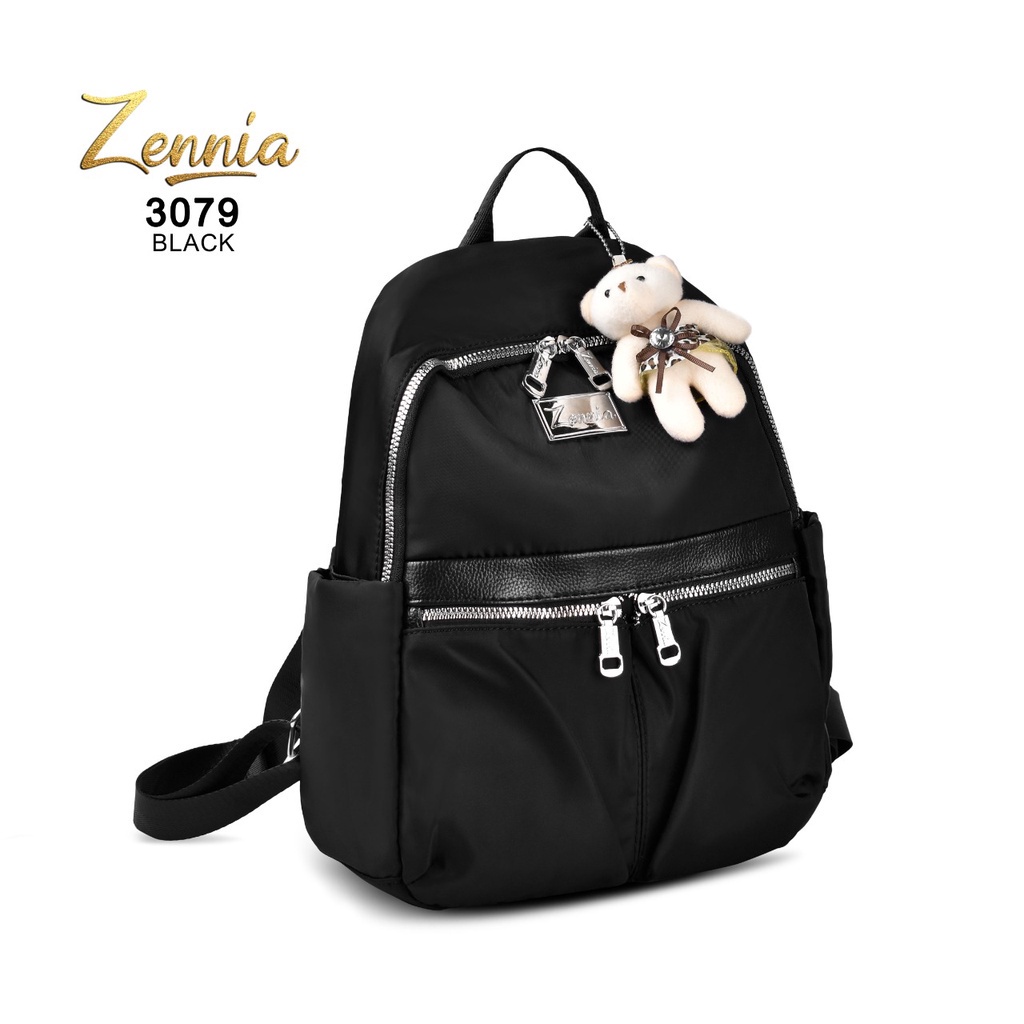 (TSI) Tas Wanita Zennia 3079 Tas Ransel Korea Tas Punggung Import Kantor Kerja Sekolah Kuliah Outdoor Trendy Fashion Style Travel Casual Backpack Serut Anak Remaja Perempuan Selempang Cewek Bag