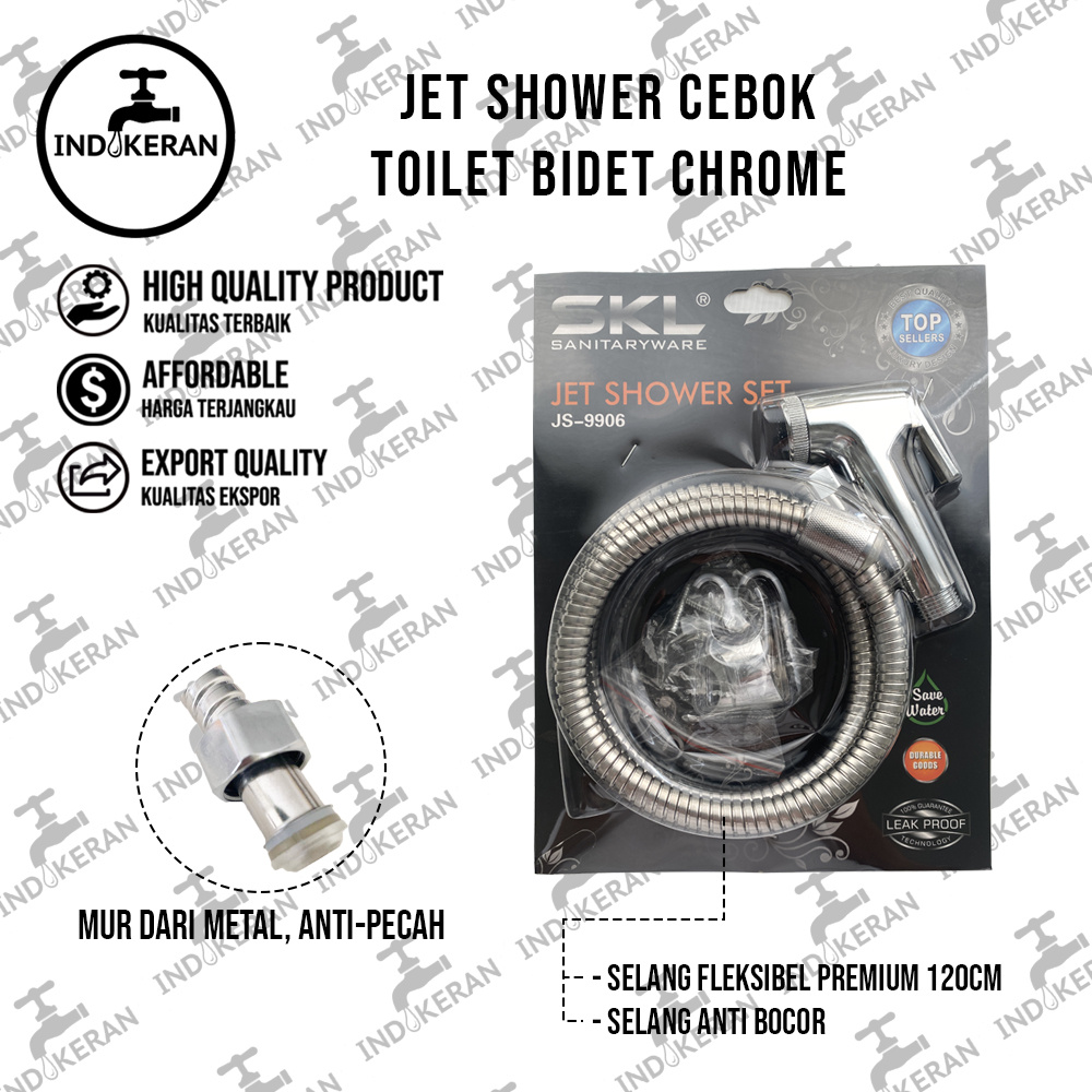 INDOKERAN - Jet Shower Cebok Toilet Bidet Chrome - High Quality