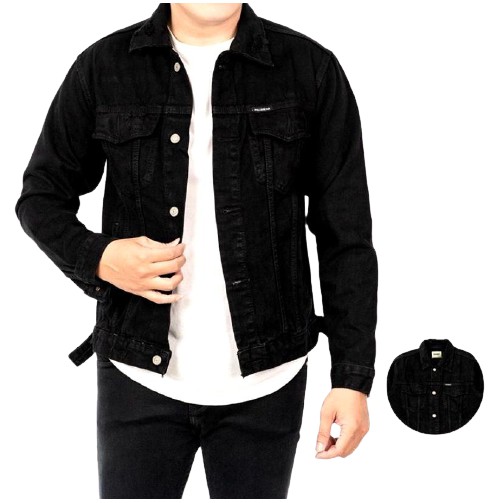 Jaket Jeans Pria Hitam Polos Bajuku Murah