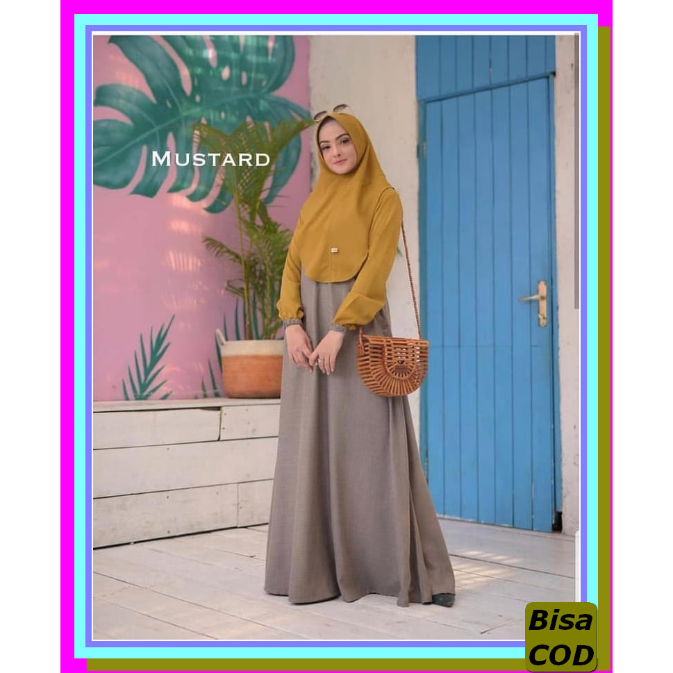 Gamis Syari Dewasa Terbaru 2021/Syari Dewasa Terlaris/Gamis Syari MW768 Baju Gamis Set Syari Wanita