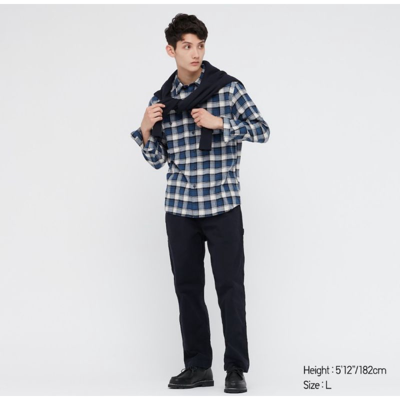 UNIQLO KEMEJA FLANEL PRIA Dan WANITA ORIGINAL / OUTER CHECK SHIRT UNIQLO