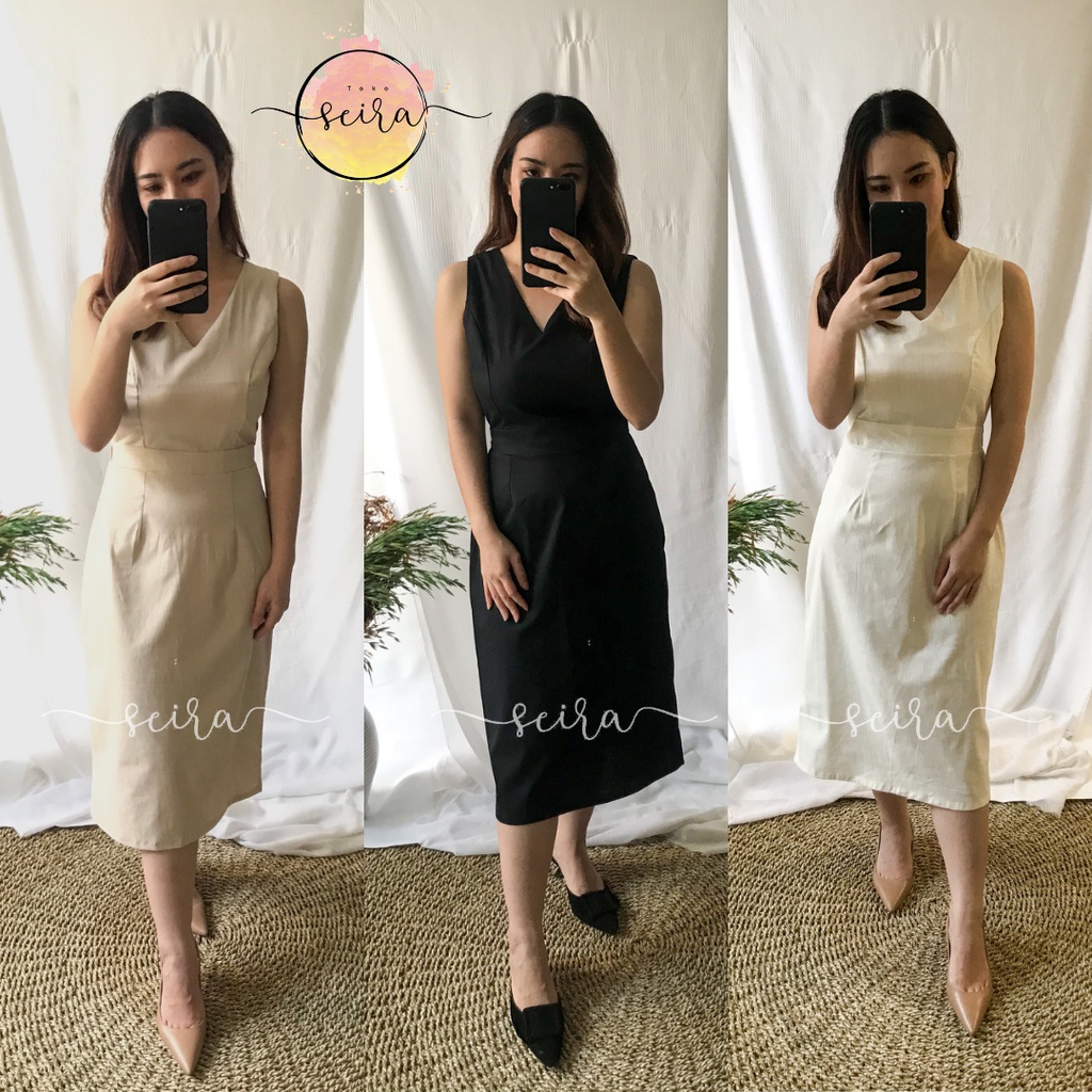 [BISA COD] LEIA DRESS - Dress Party Smart Casual / Baju Bangkok Premium Import