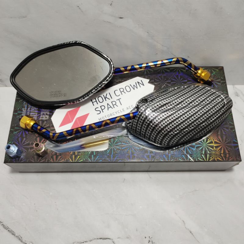 spion carbon motif BLUE X PANJANG/BLUE X PENDEK/TWOTONE PANJANG/TWOTONE PENDEK- BEAT VARIO SCOOPY