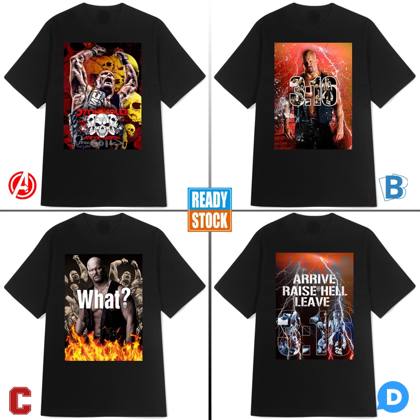 Stone Cold Steve Austin Black Tshirt