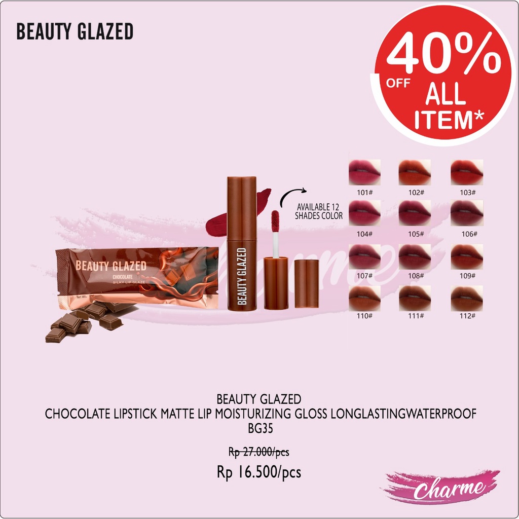 (READY &amp; ORI) Beauty Glazed Chocolate coklat Silky Lip Glaze B35 B 35 1PCS