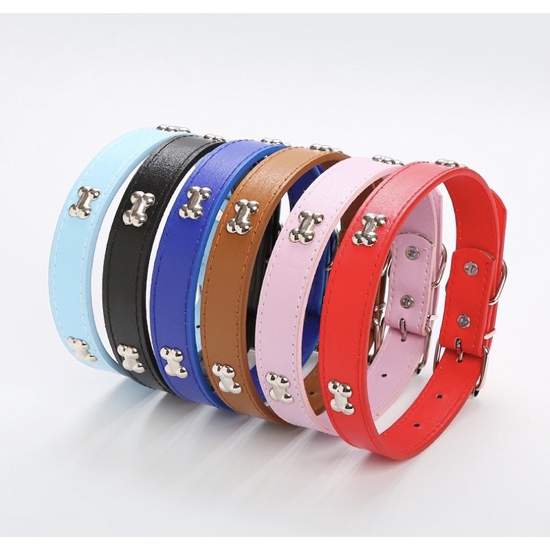 Leather Dog Cat Pet Collar Kalung Anjing Kucing Lucu