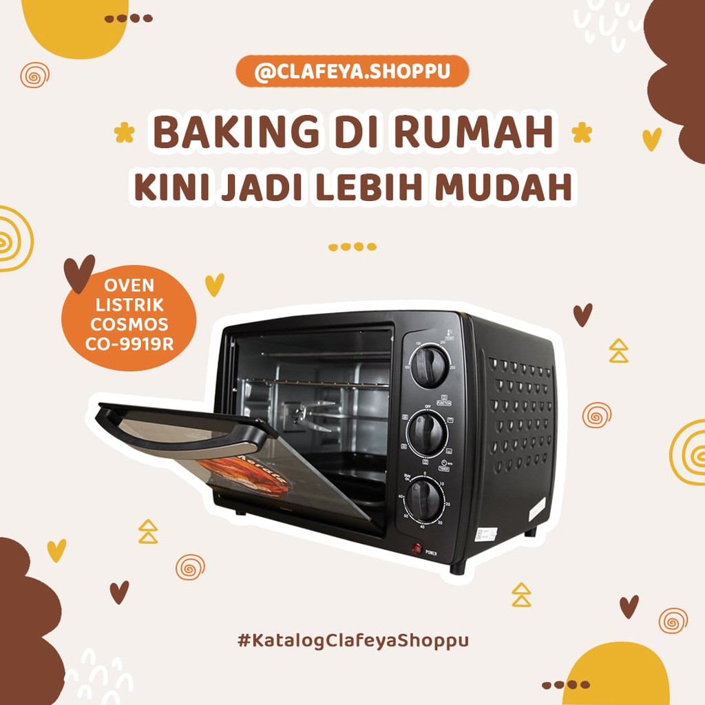 Oven Listrik Cosmos CO 9919R (Ayam Panggang Guling) - Kapasitas 19L