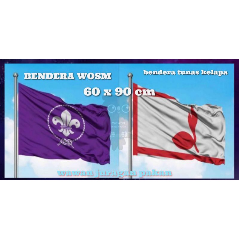 BENDERA TUNAS KELAPA UKURAN 60 X 90 CM BENDERA PANDU DUNIA BENDERA PRAMUKA