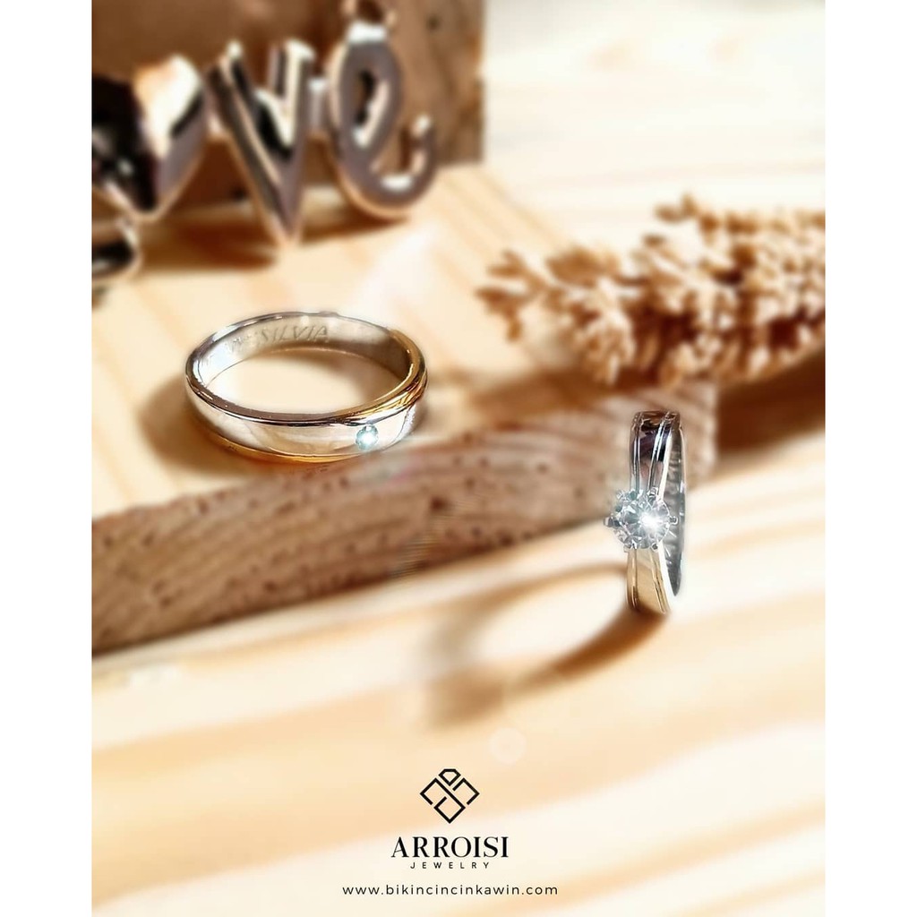 Cincin Kawin Cincin Couple Platinum Bergaransi