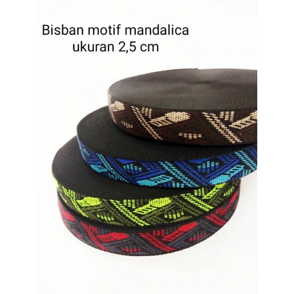 bisban tali webbing mandalic ukuran 2  cm 1 rol 27 meter