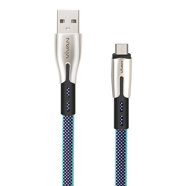 Vivan BTK-M Fast Data Sync &amp; Charging Micro USB Cable 2.4A (1M) - Blue ORIGINAL