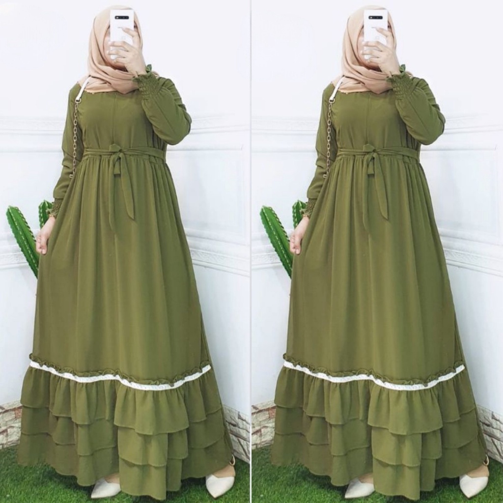 andara maxi ceruty bebydoll /gamis syarii ceruty bebydoll renda /gamis ceruty bebydoll terbaru