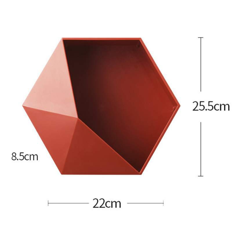 ☛TK☚ R353 KOTAK PENYIMPANAN HEXAGONAL GEOMETRIS GAYA NORDIC RAK GANTUNG DINDING UNTUK DEKORASI RUMAH